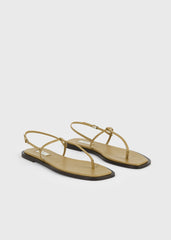 T-strap nappa sandals desert/dark brown
