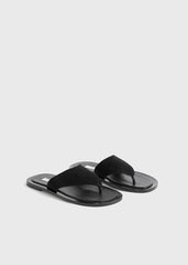 T-bar suede sandals black