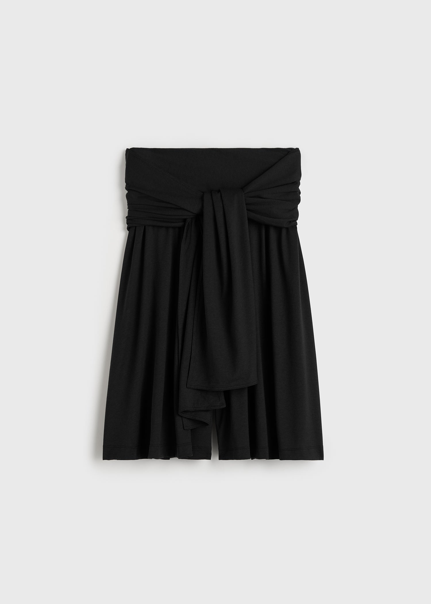 Tie-waist jersey shorts black