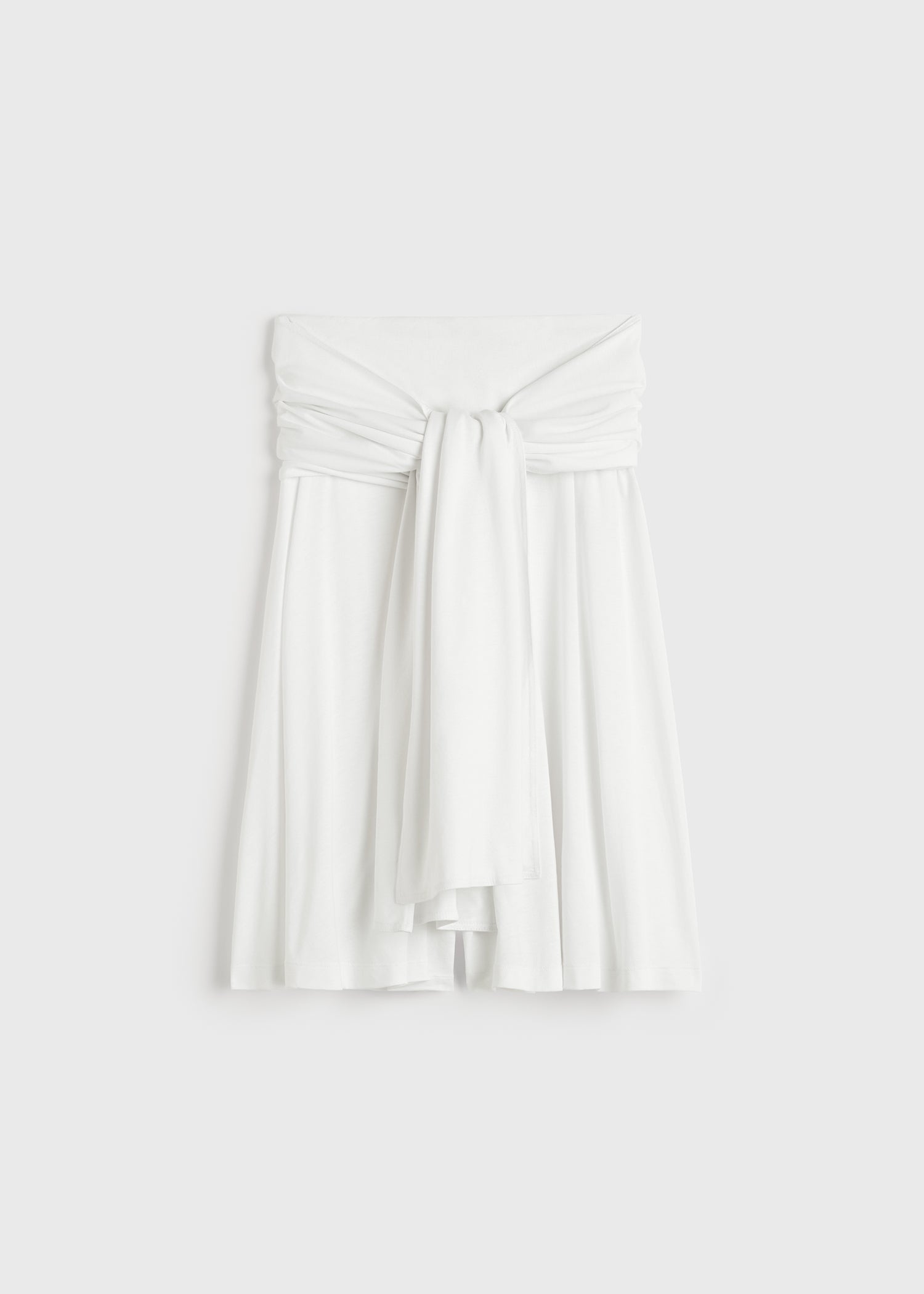Tie-waist jersey shorts white