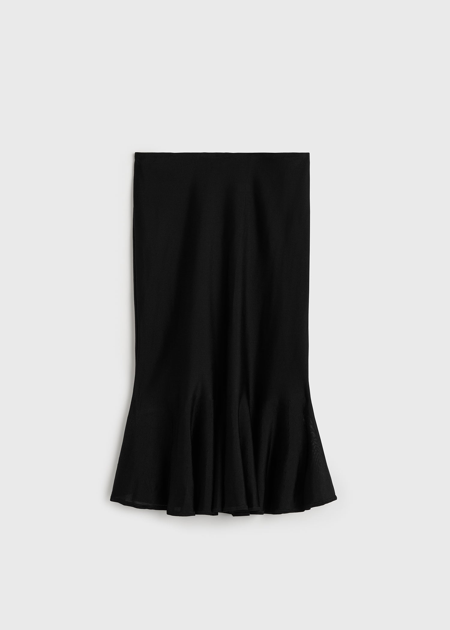 Fluted knit skirt black