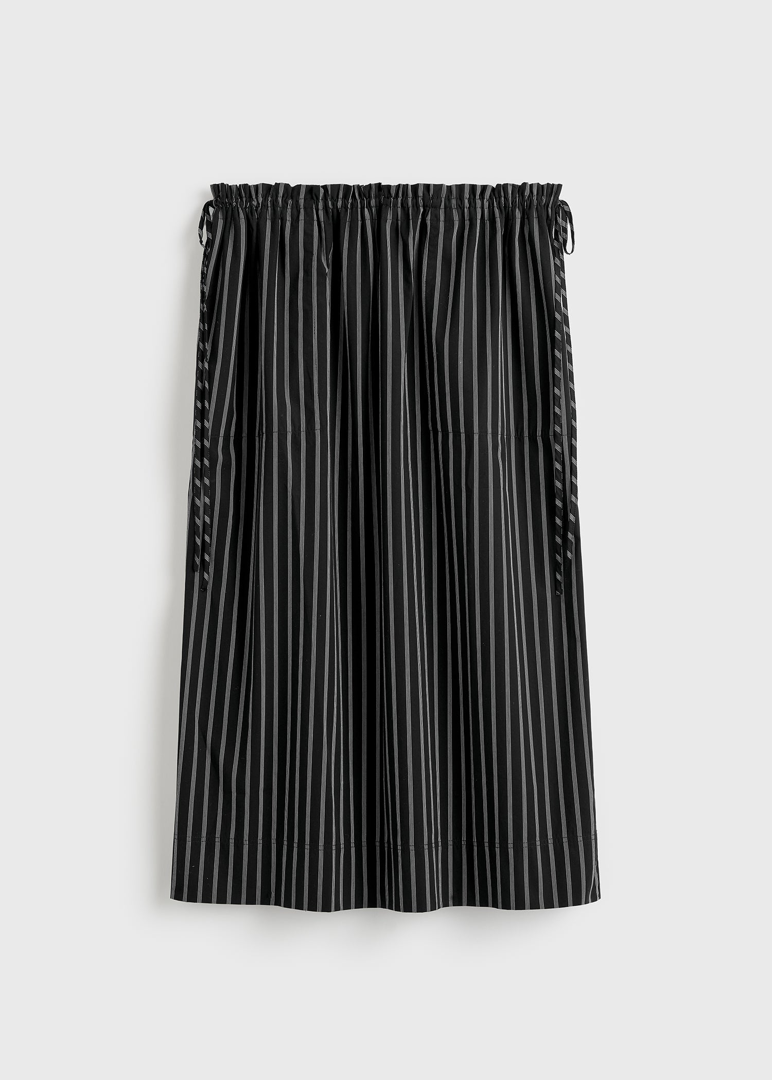 Striped drawstring skirt black/white