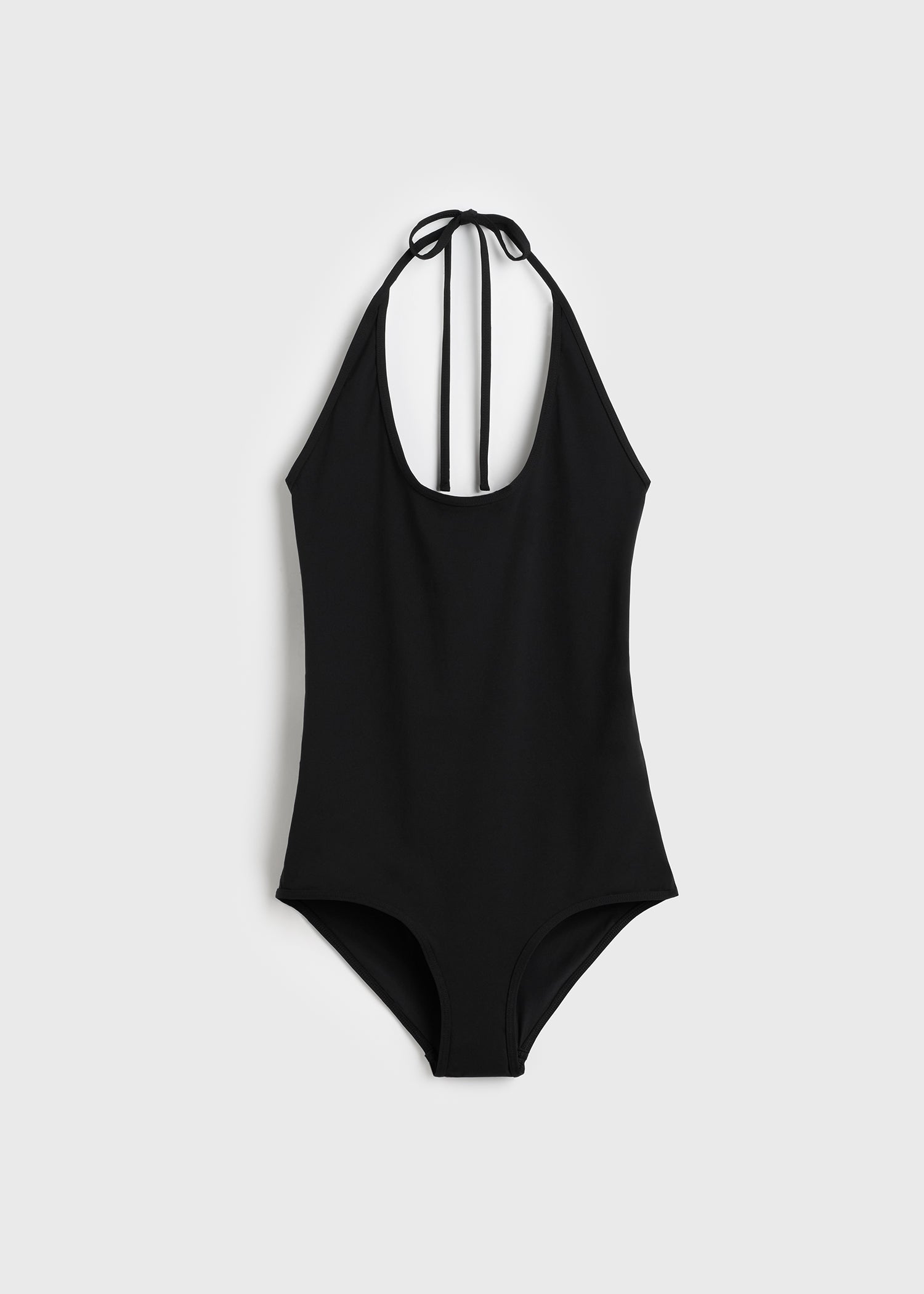 Halter tie swimsuit black