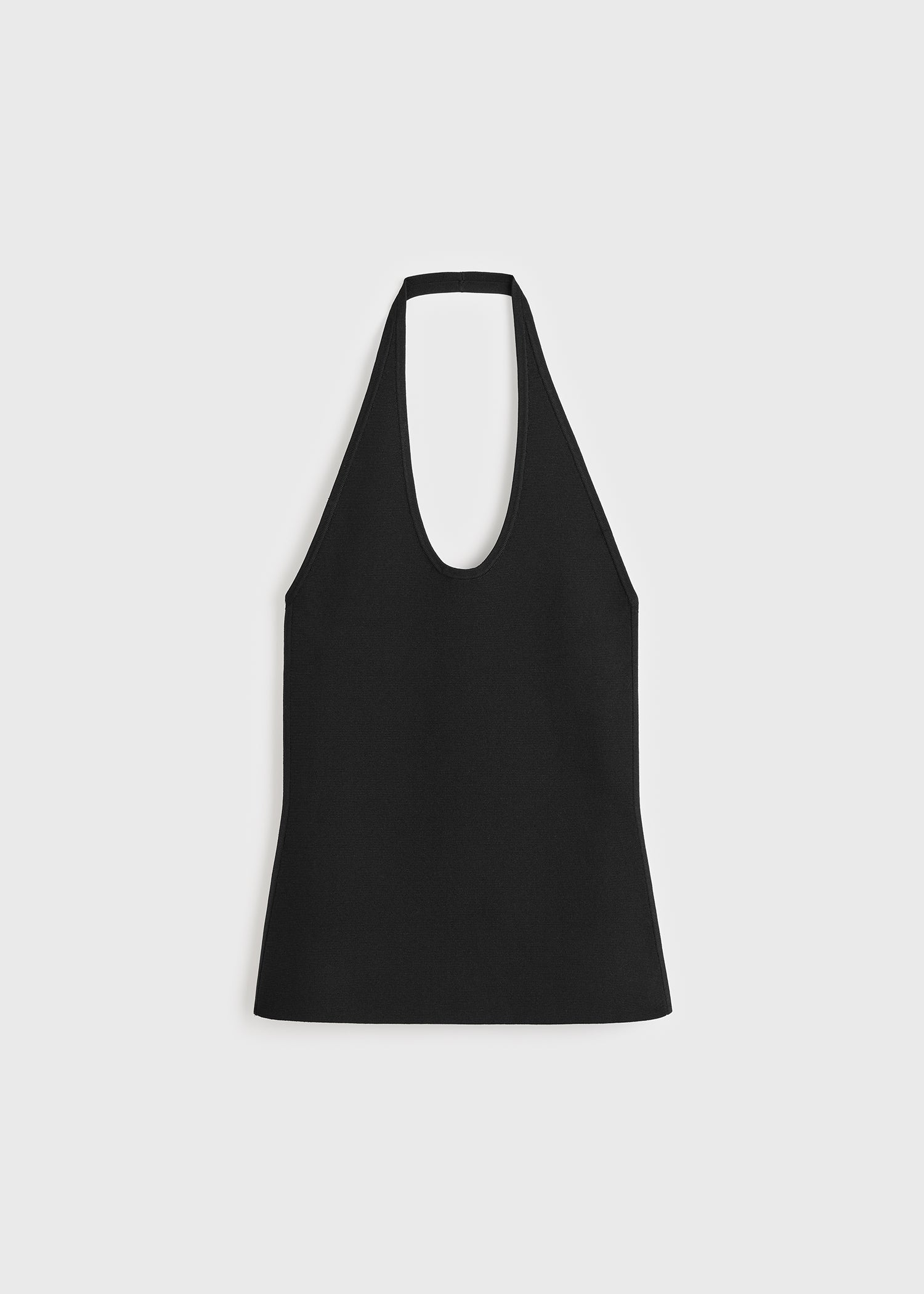 Compact knit halter top black