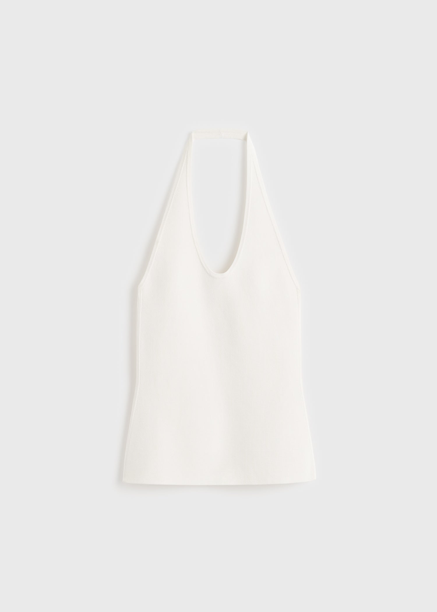 Compact knit halter top optic white