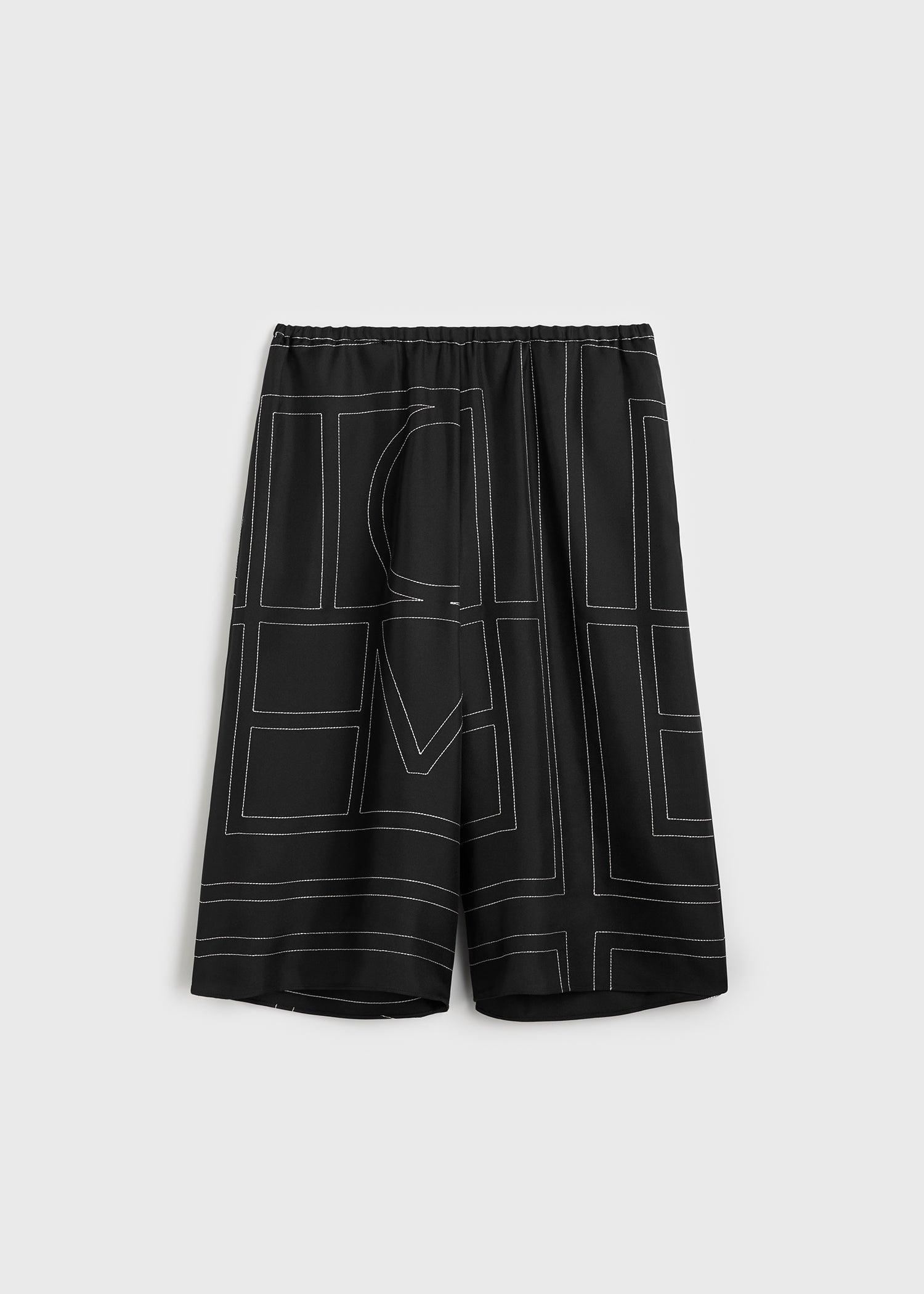 Monogram silk pj culottes black