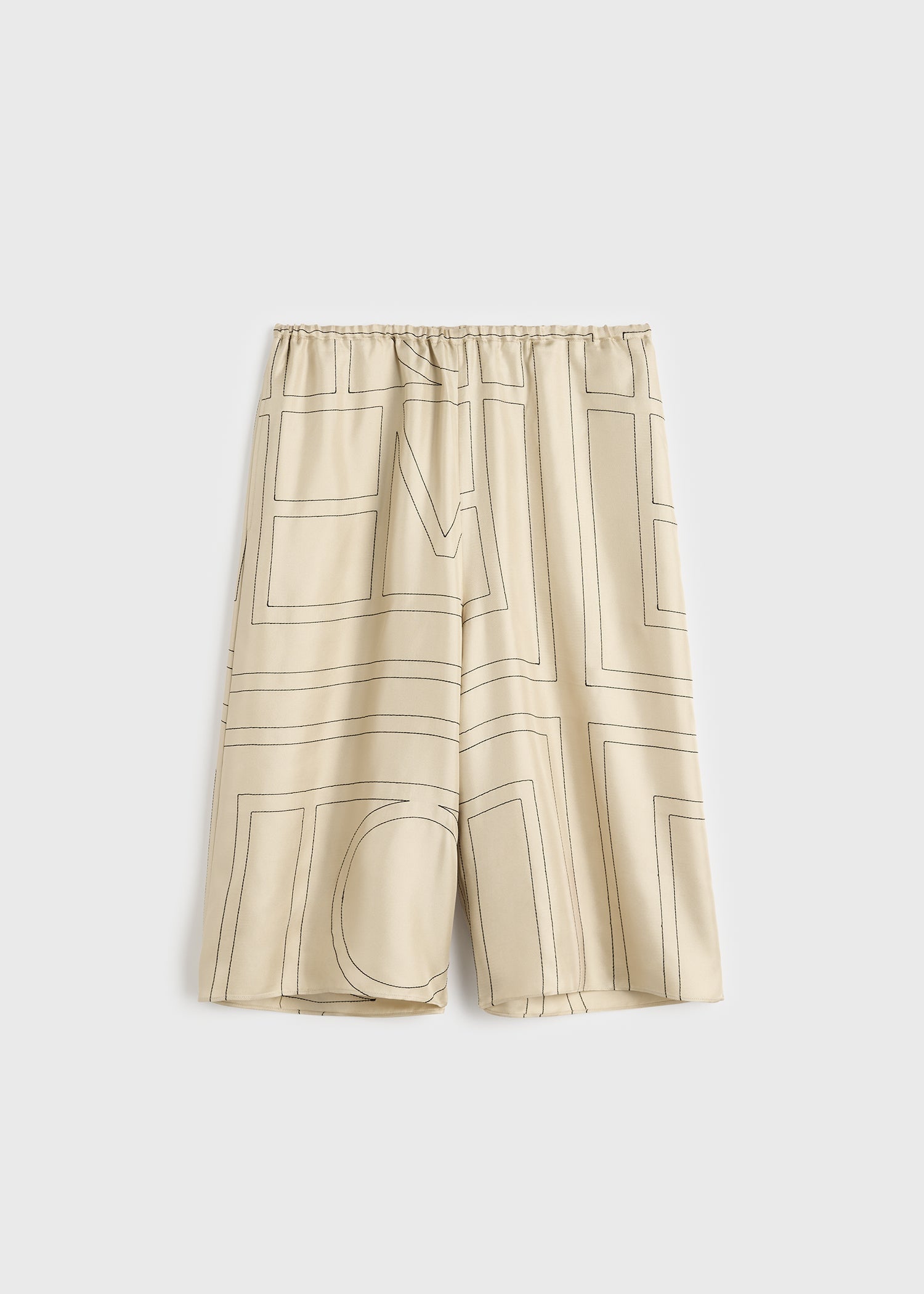 Monogram silk pj culottes ivory
