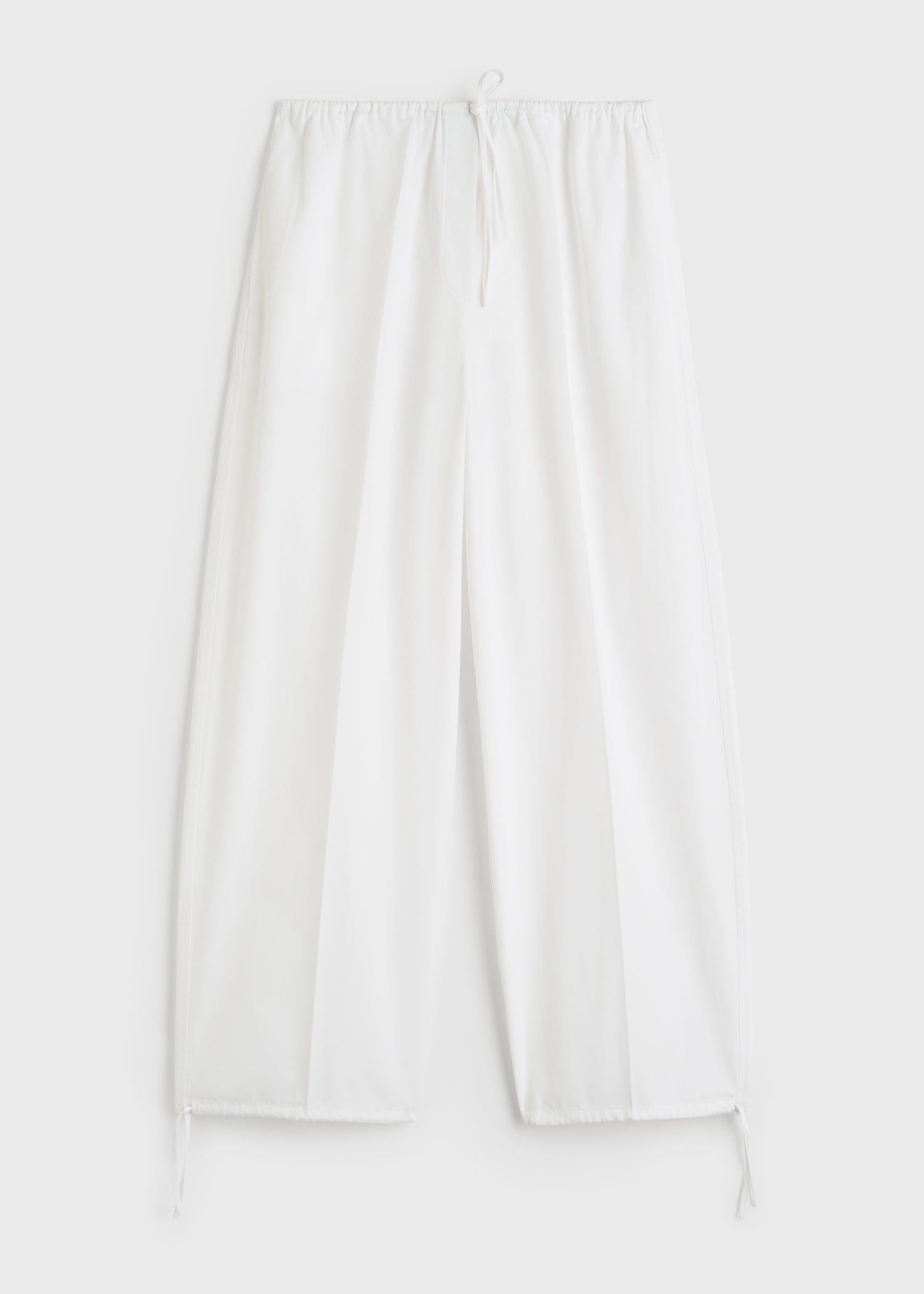 Drawstring cotton trousers white