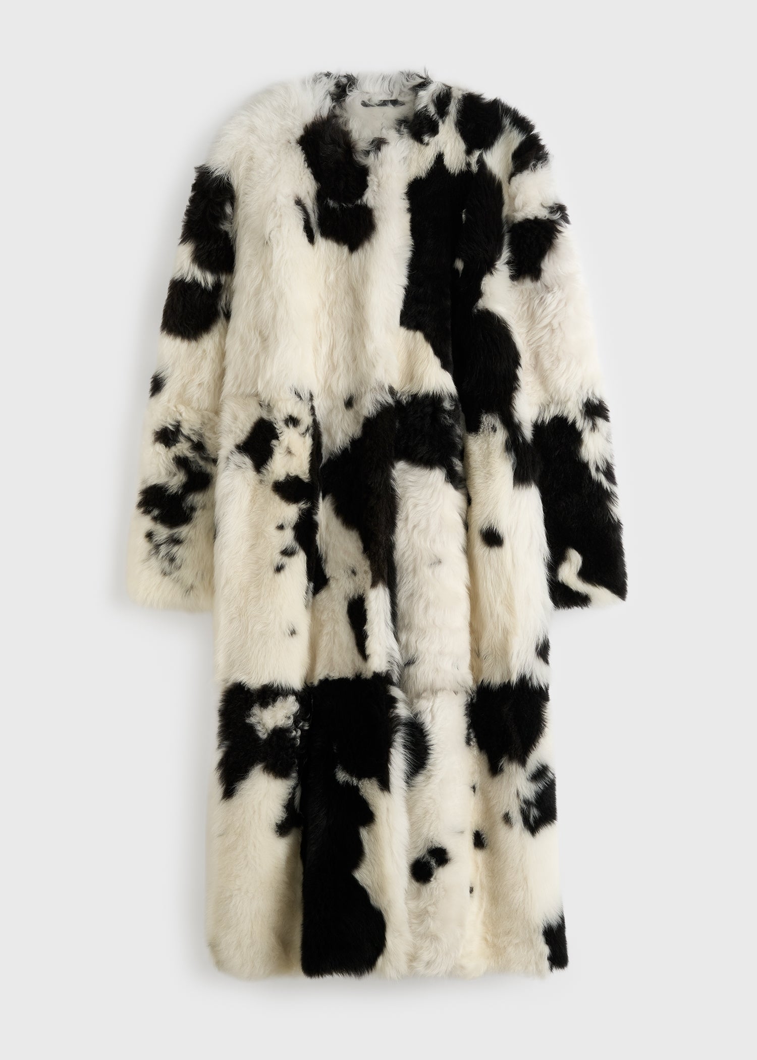 Monochrome shearling coat black/white