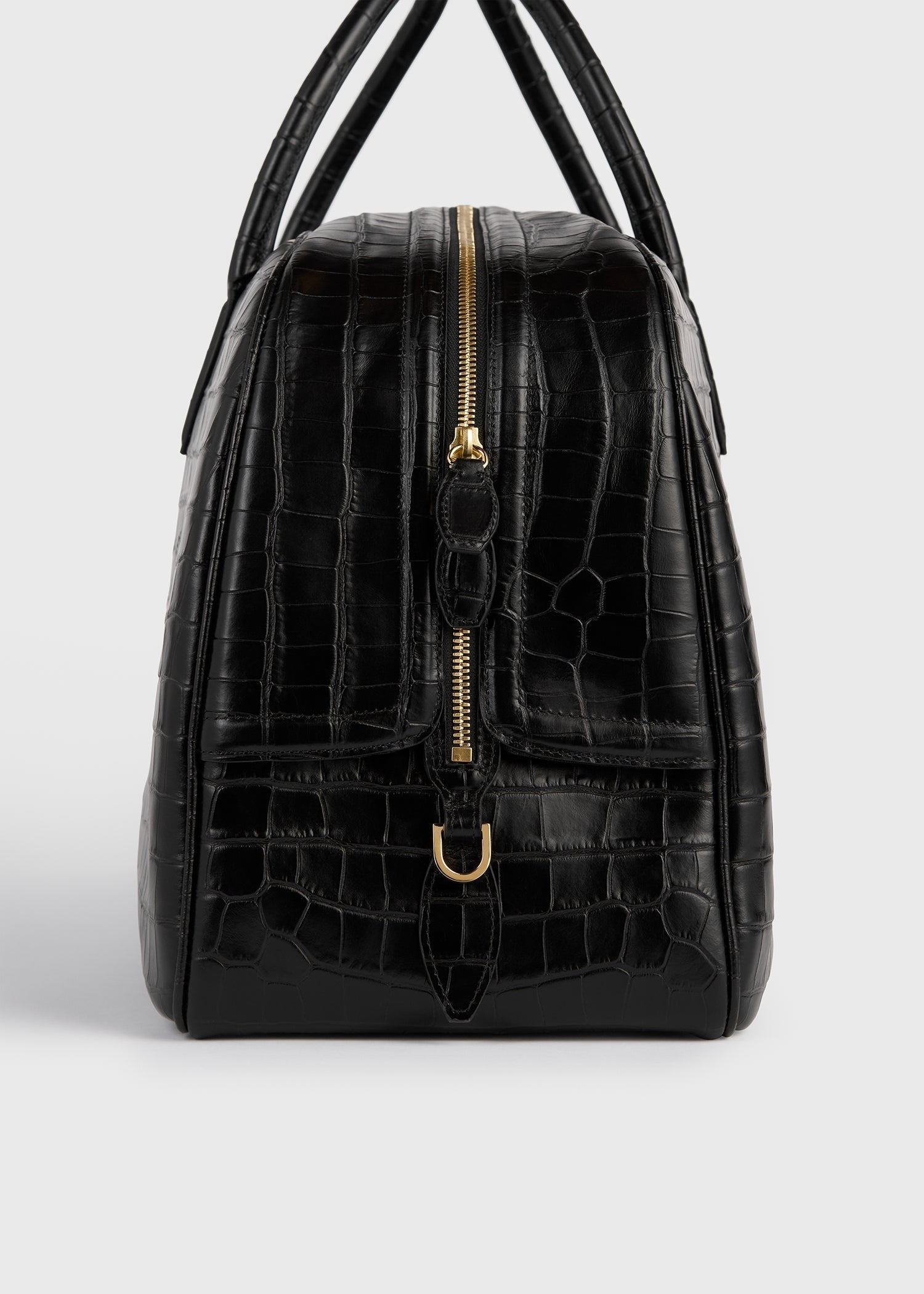 Croco-embossed traveler black