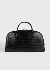 Croco-embossed traveler black