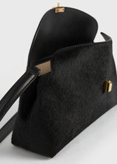 T-lock pony hair clutch black
