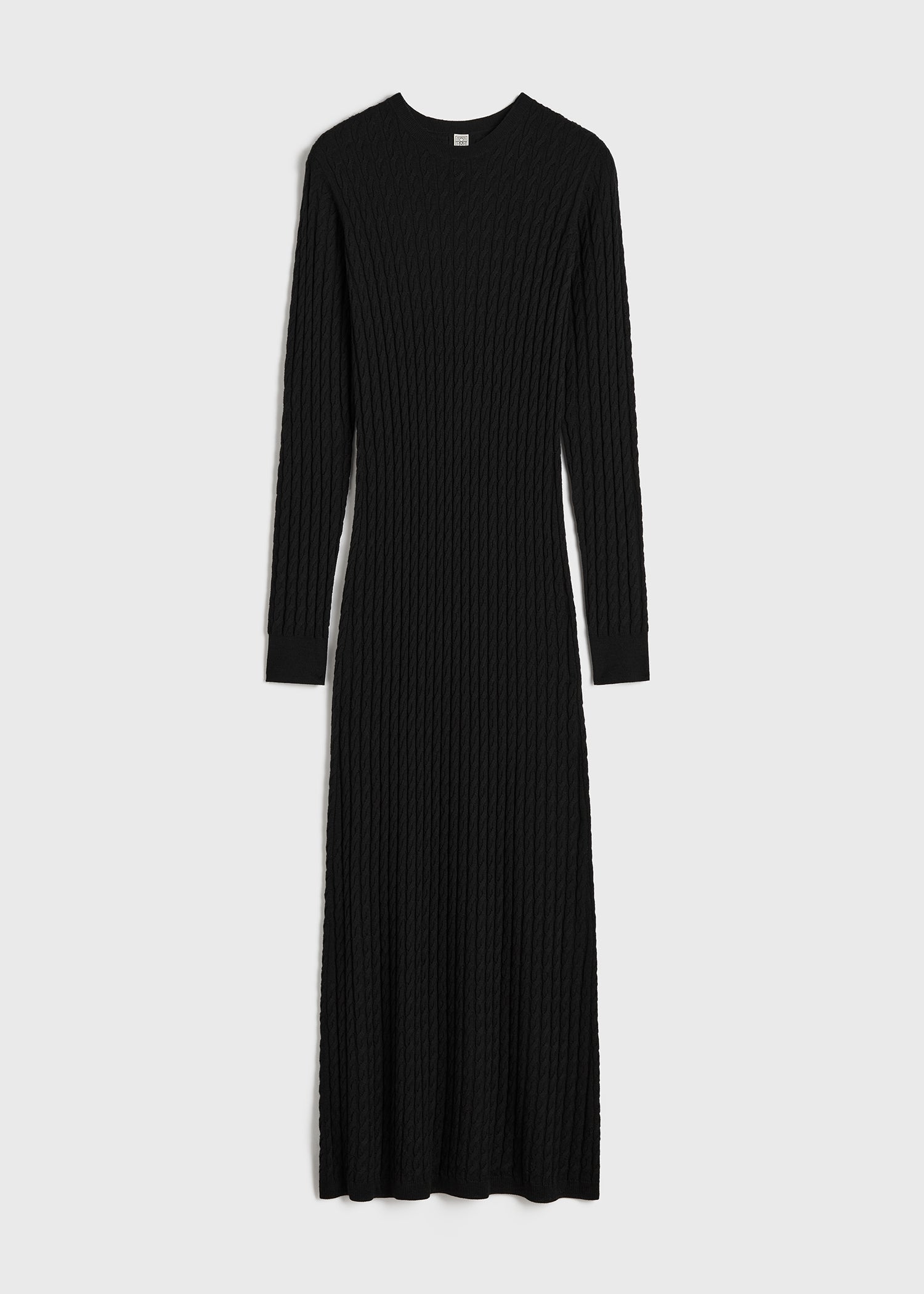 Cable knit dress black