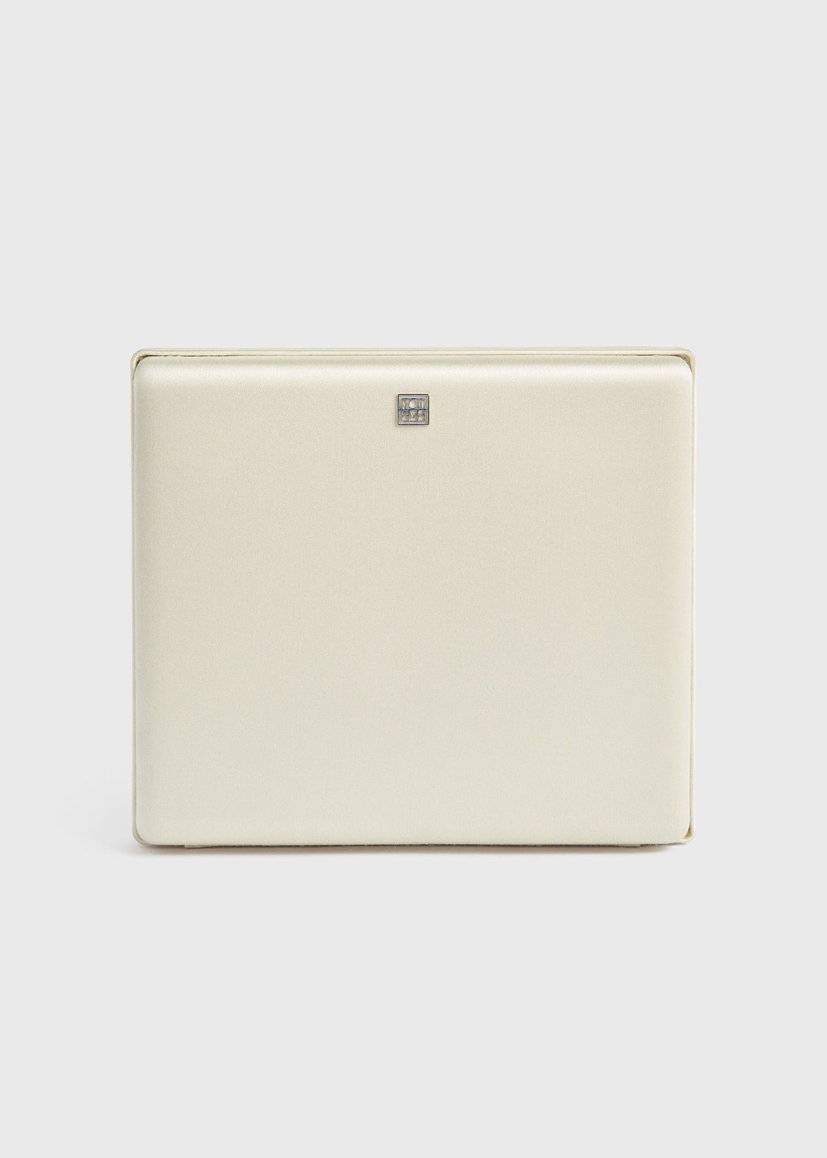 Satin box clutch ecru