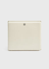 Satin box clutch ecru