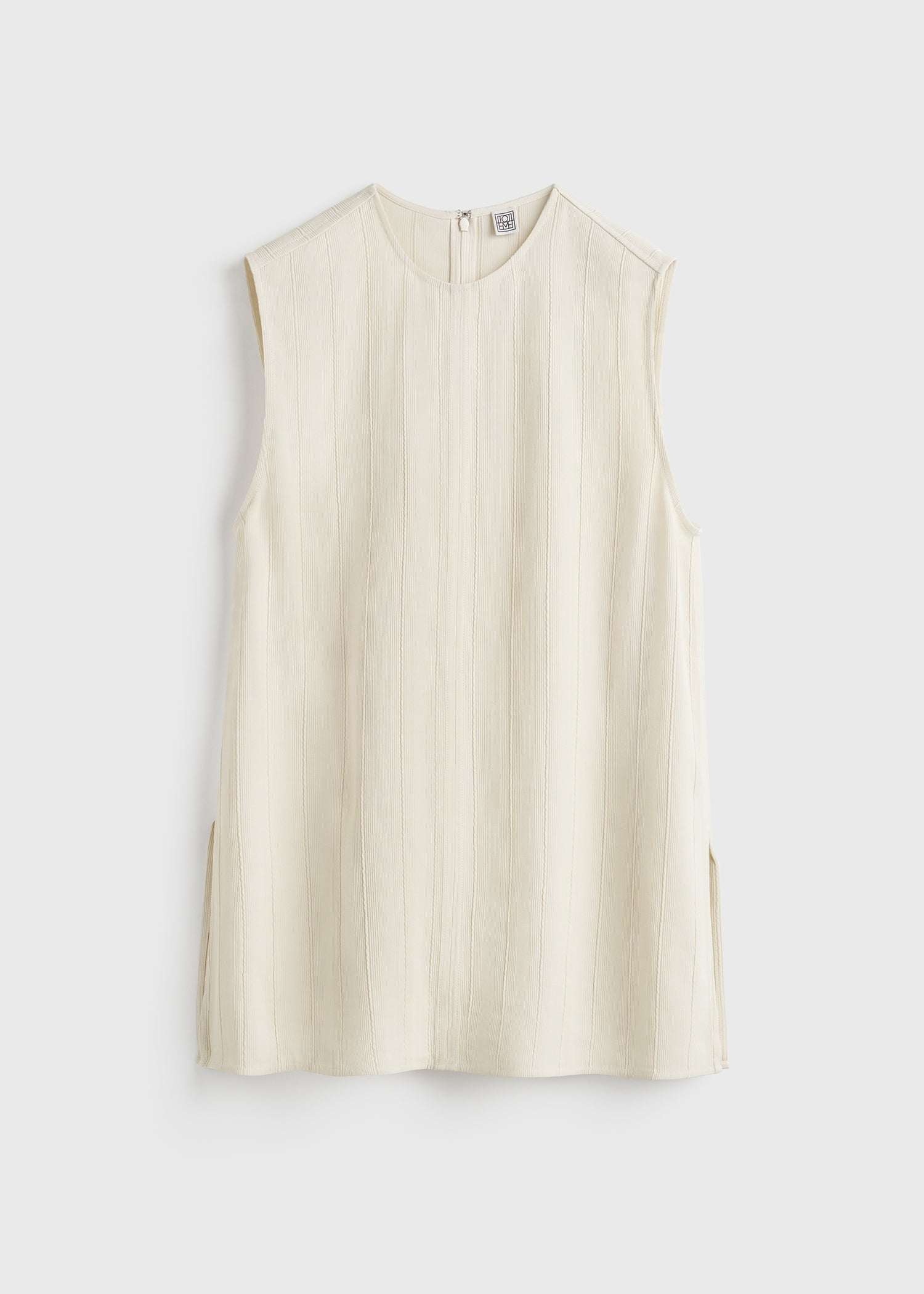Woven stripe top ecru