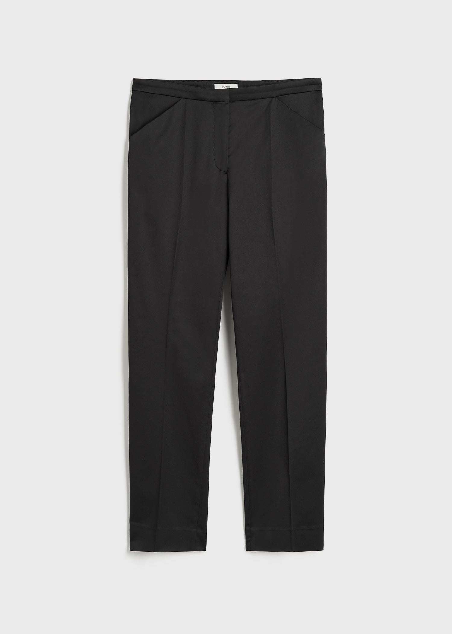Cropped straight trousers black