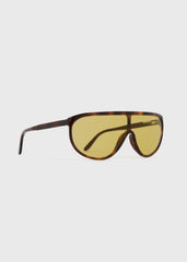 Shield aviator sunglasses dark havana