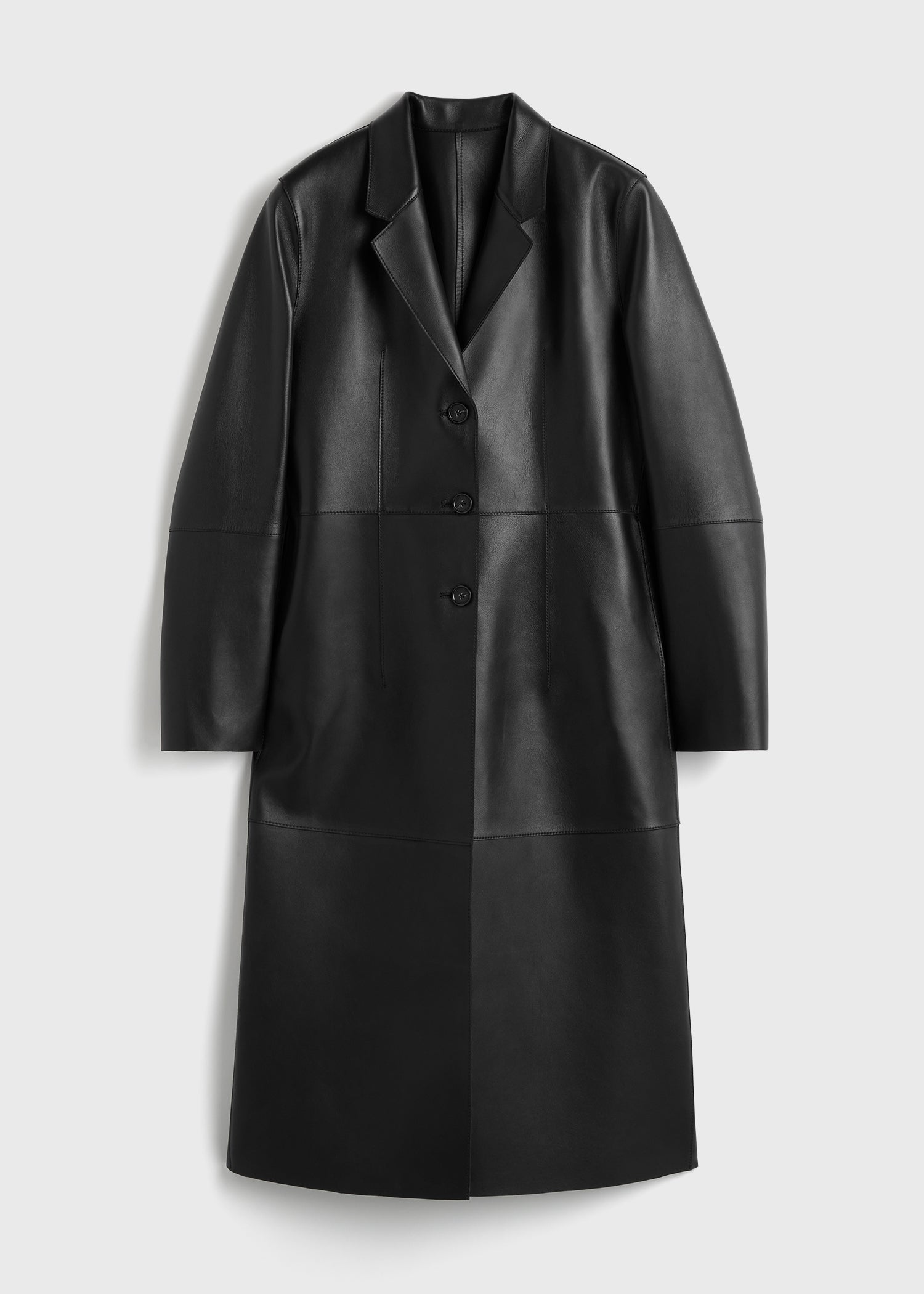 Slim leather coat black