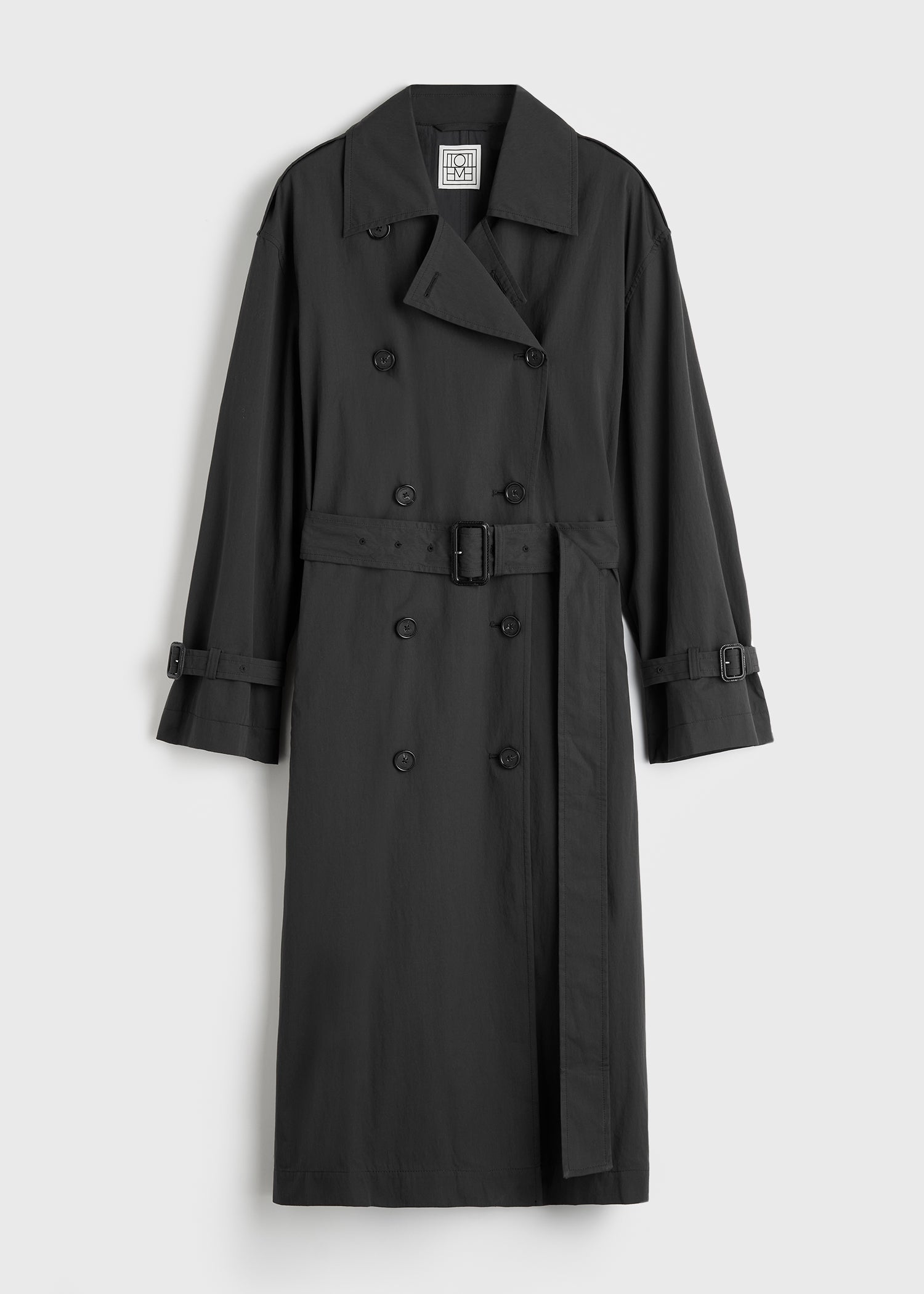 Crisp summer trench washed black petite