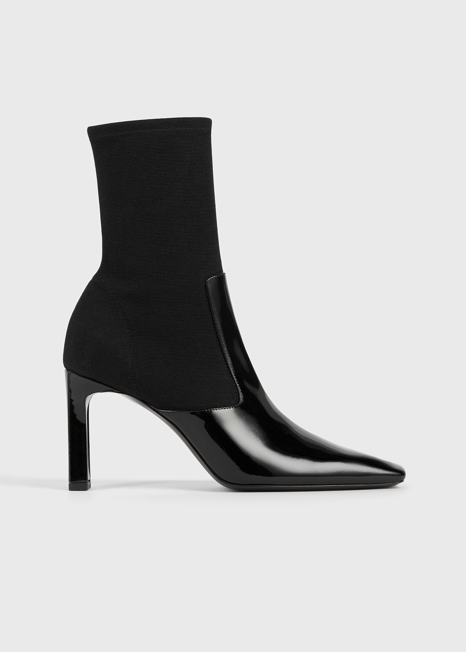 Bar patent boots black
