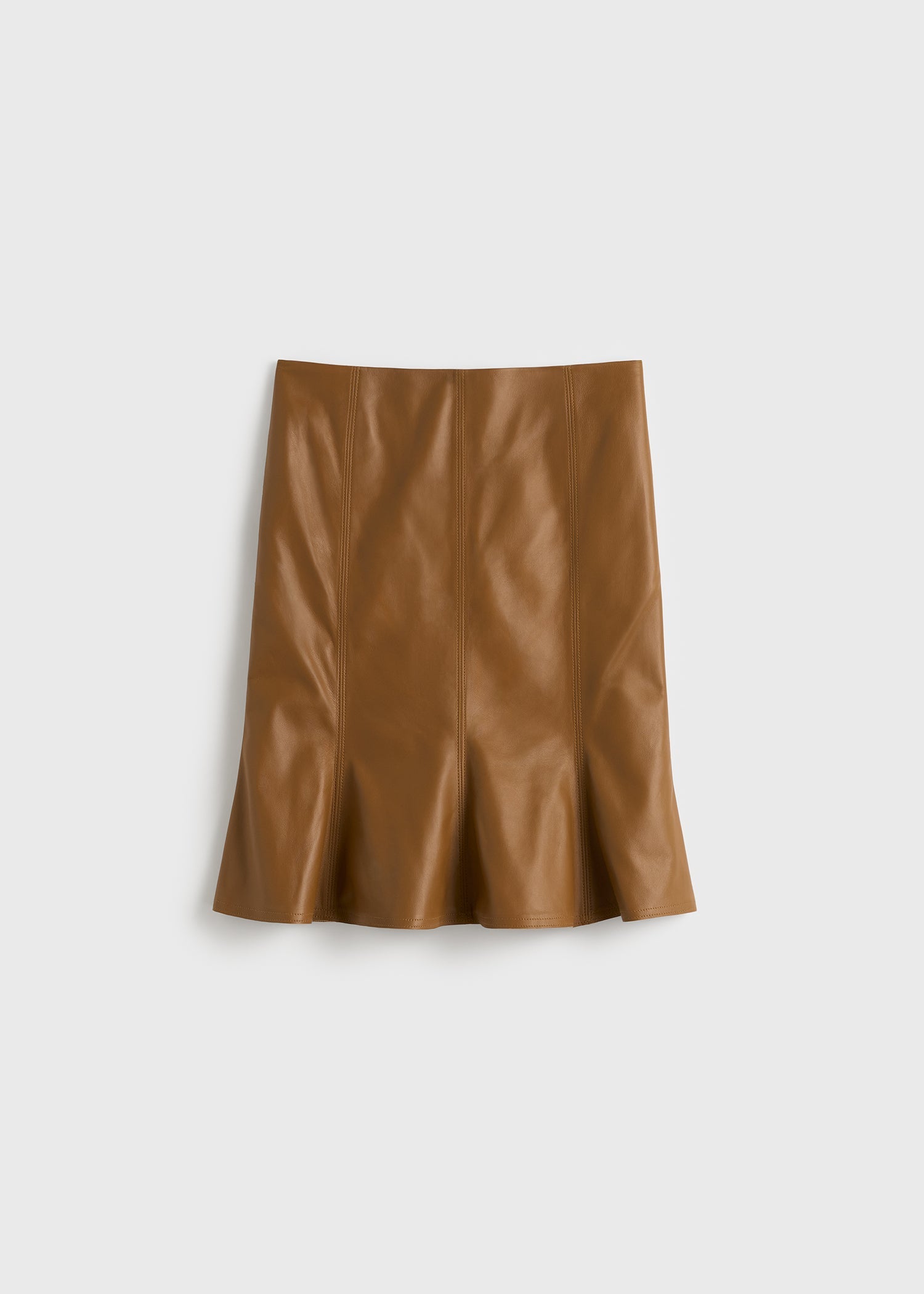 Fluted leather skirt copper