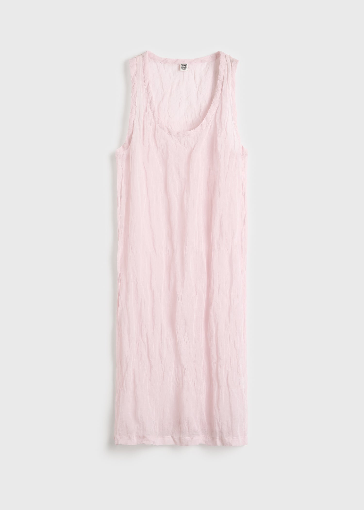 Crinkled gauze tank dress bloom