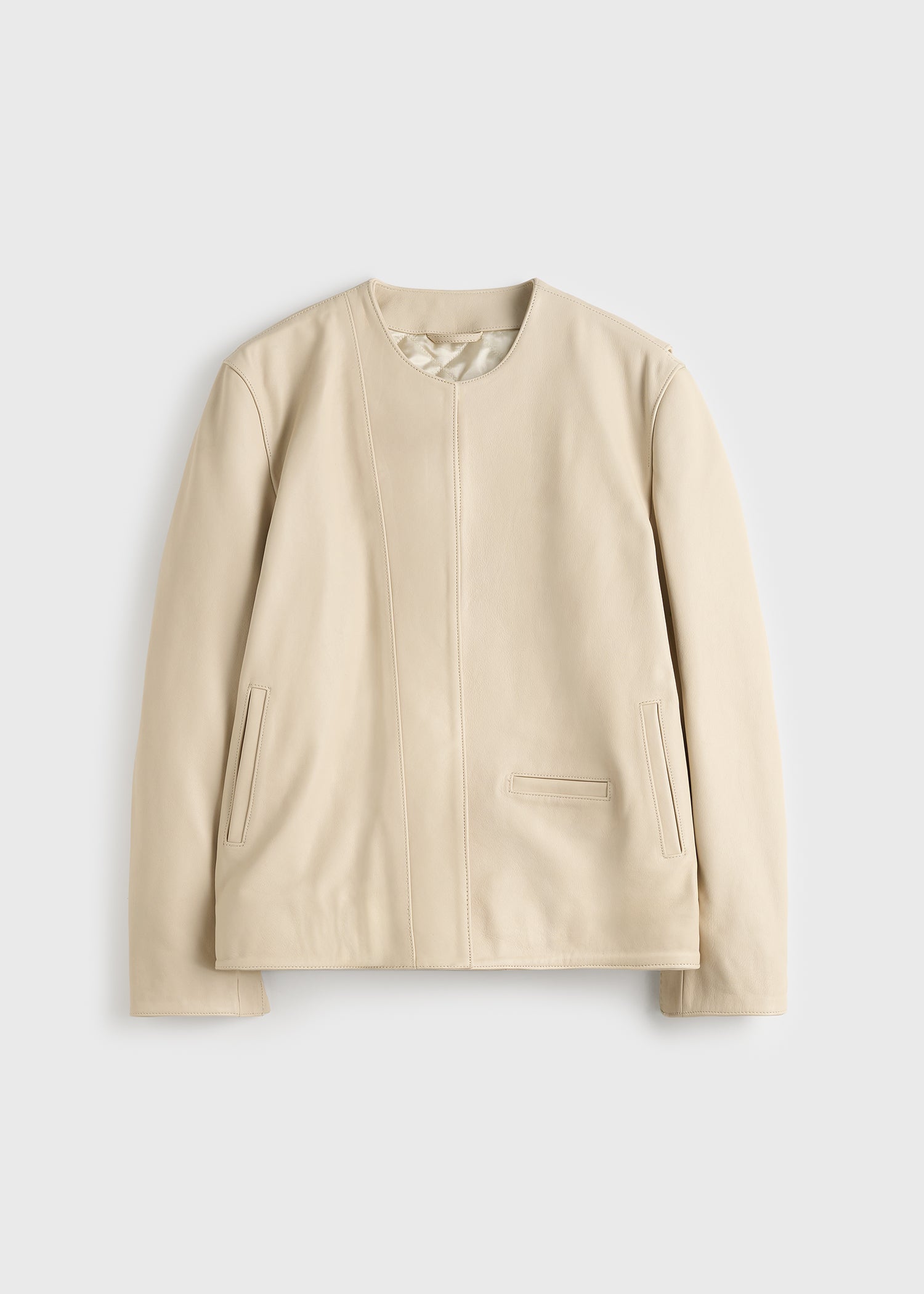 Minimal biker jacket stone
