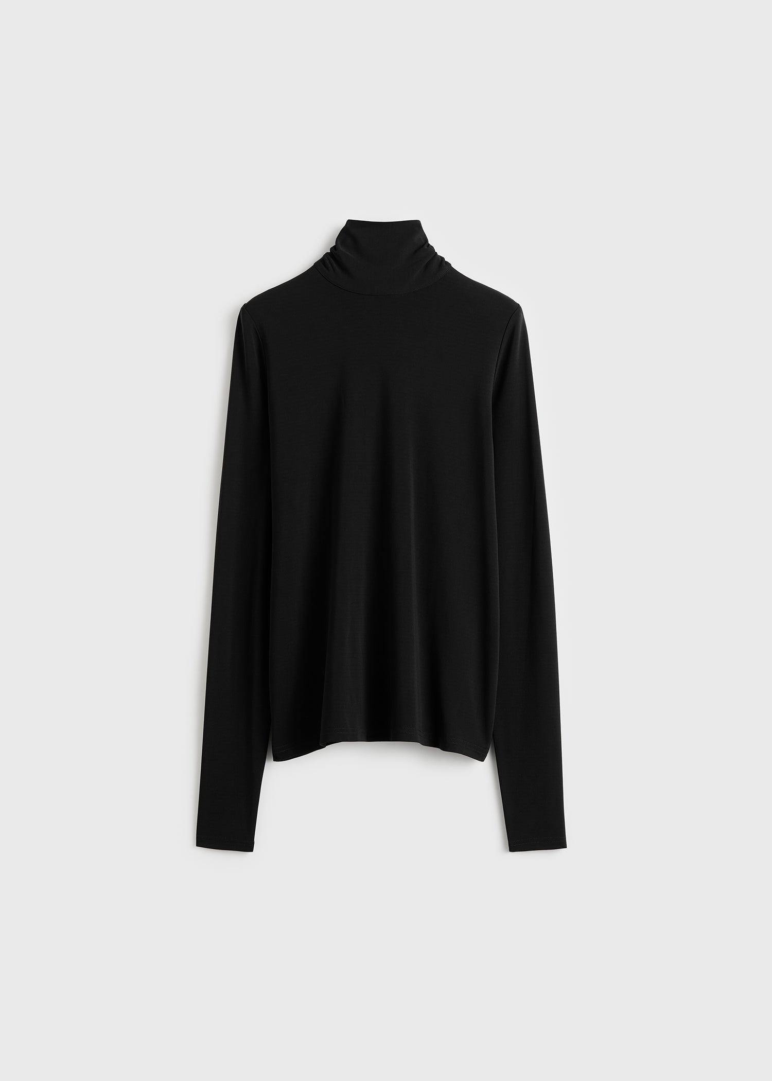 High-neck jersey top black