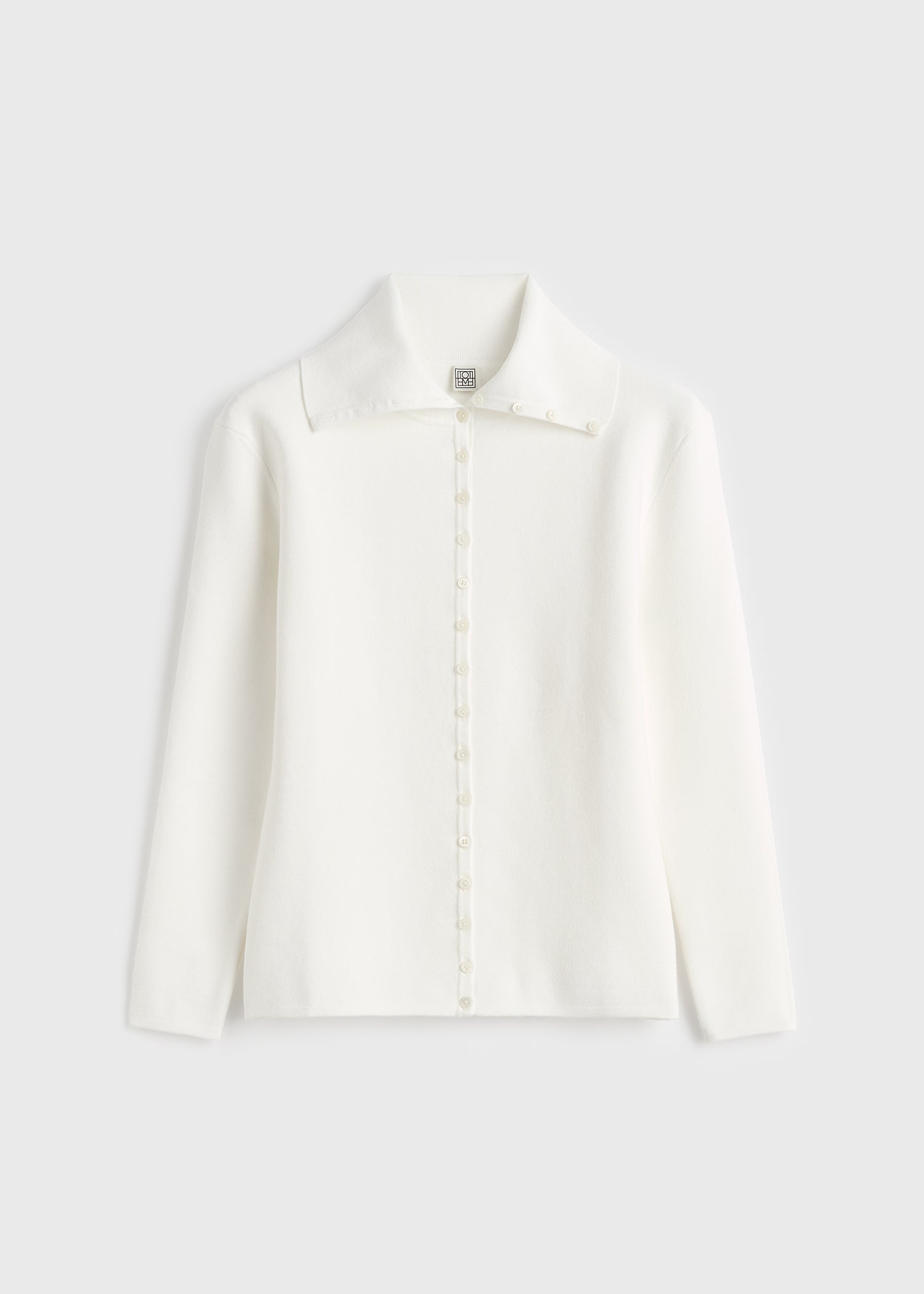 Fitted polo cardigan off-white