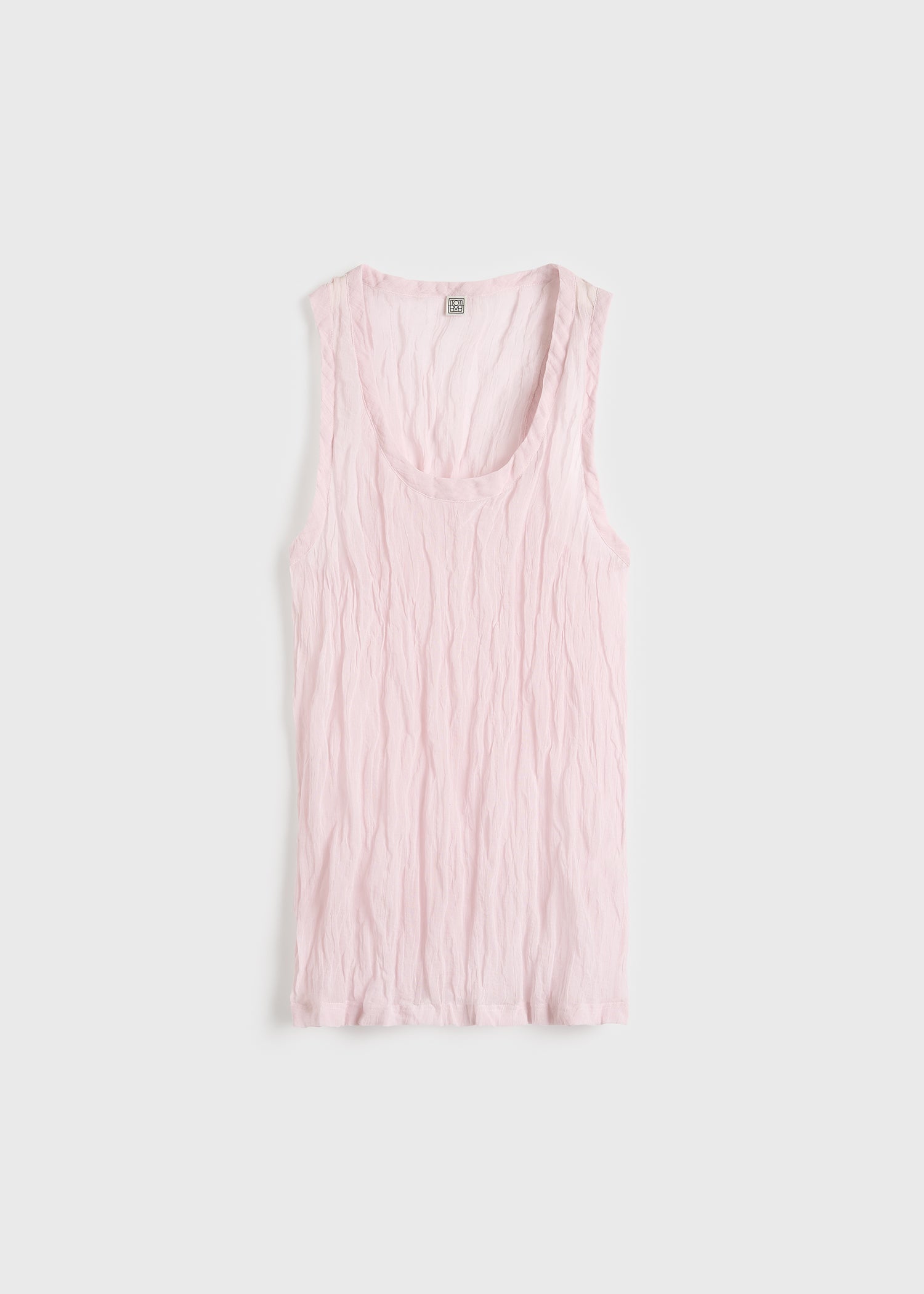 Crinkled gauze tank bloom