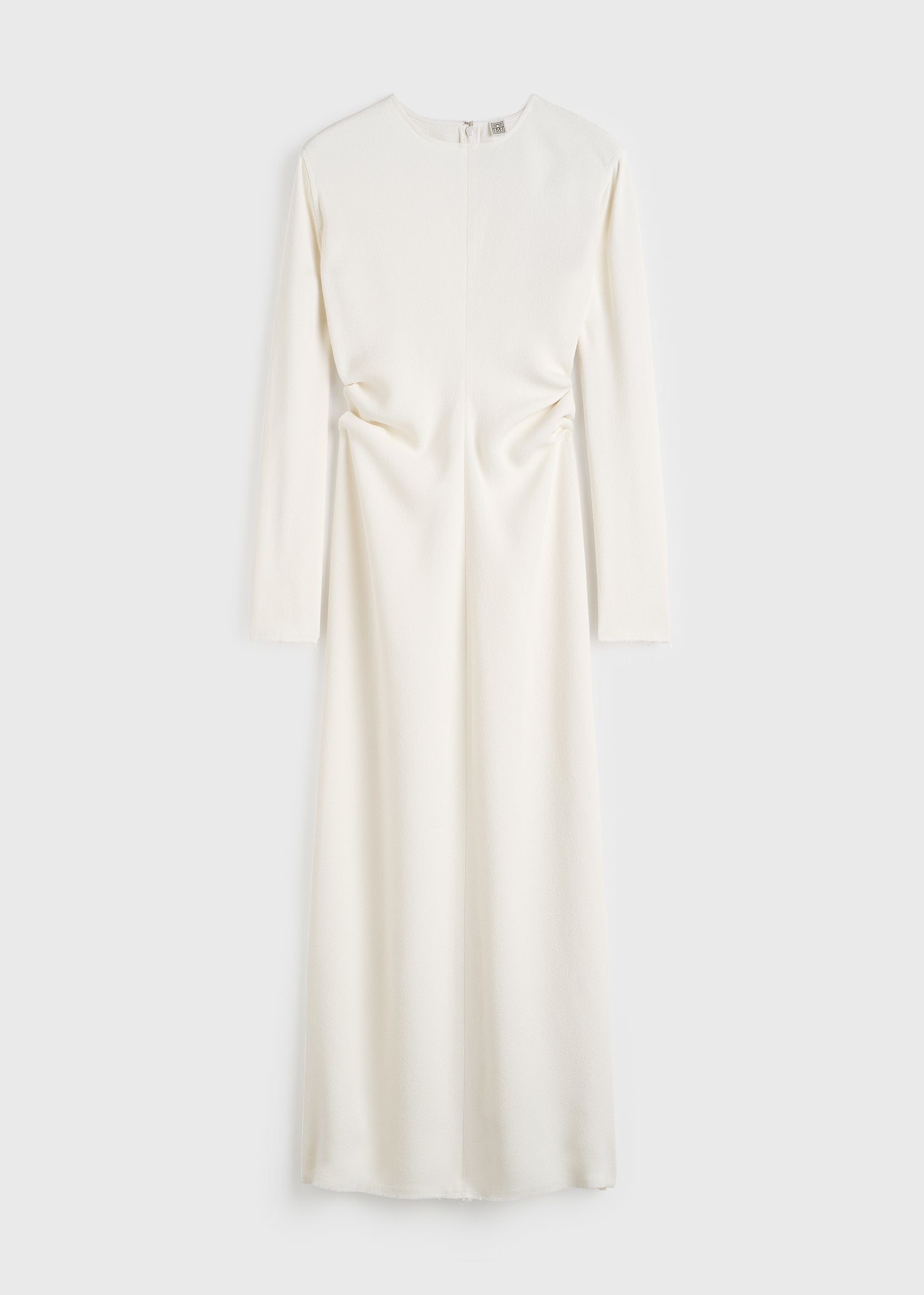 Long-sleeve slouch waist dress macadamia petite