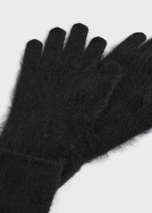 Brushed cashmere gloves black