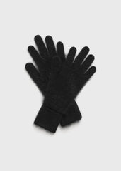 Brushed cashmere gloves black