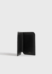 Croco-embossed passport holder black