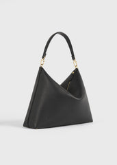 Medium Bevel grained-leather bag black
