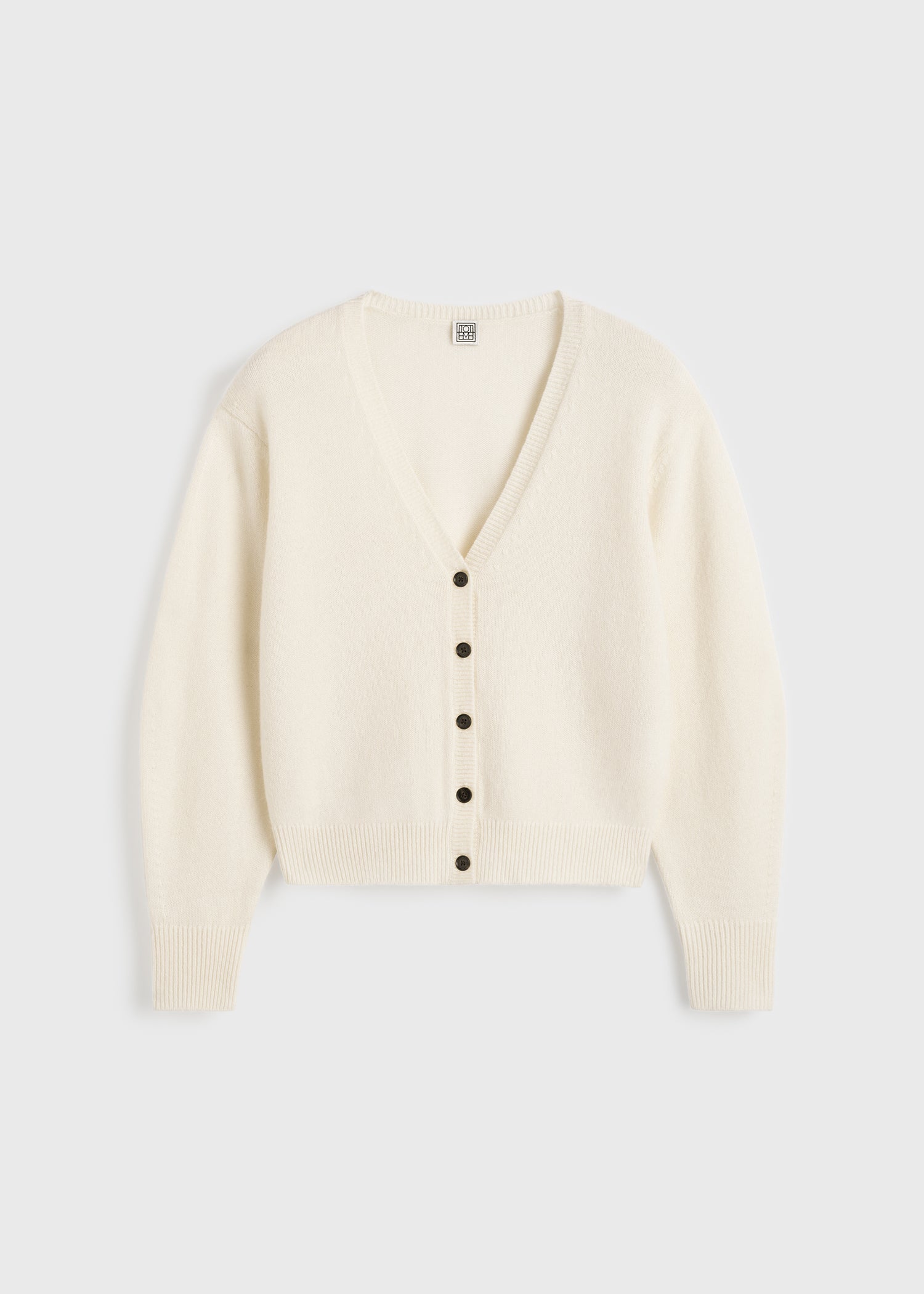 V-neck cashmere cardigan ecru
