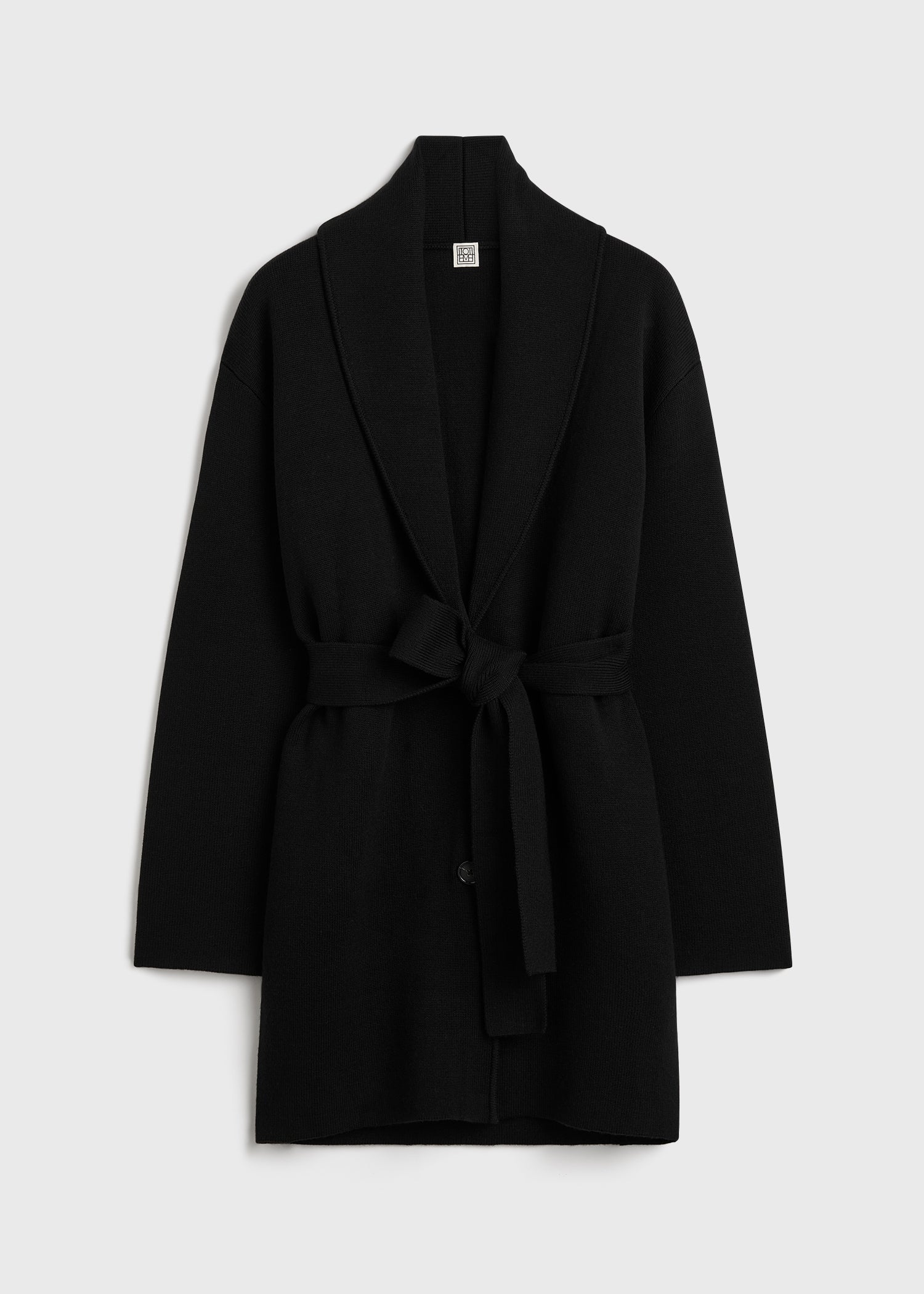 Shawl-lapel robe black