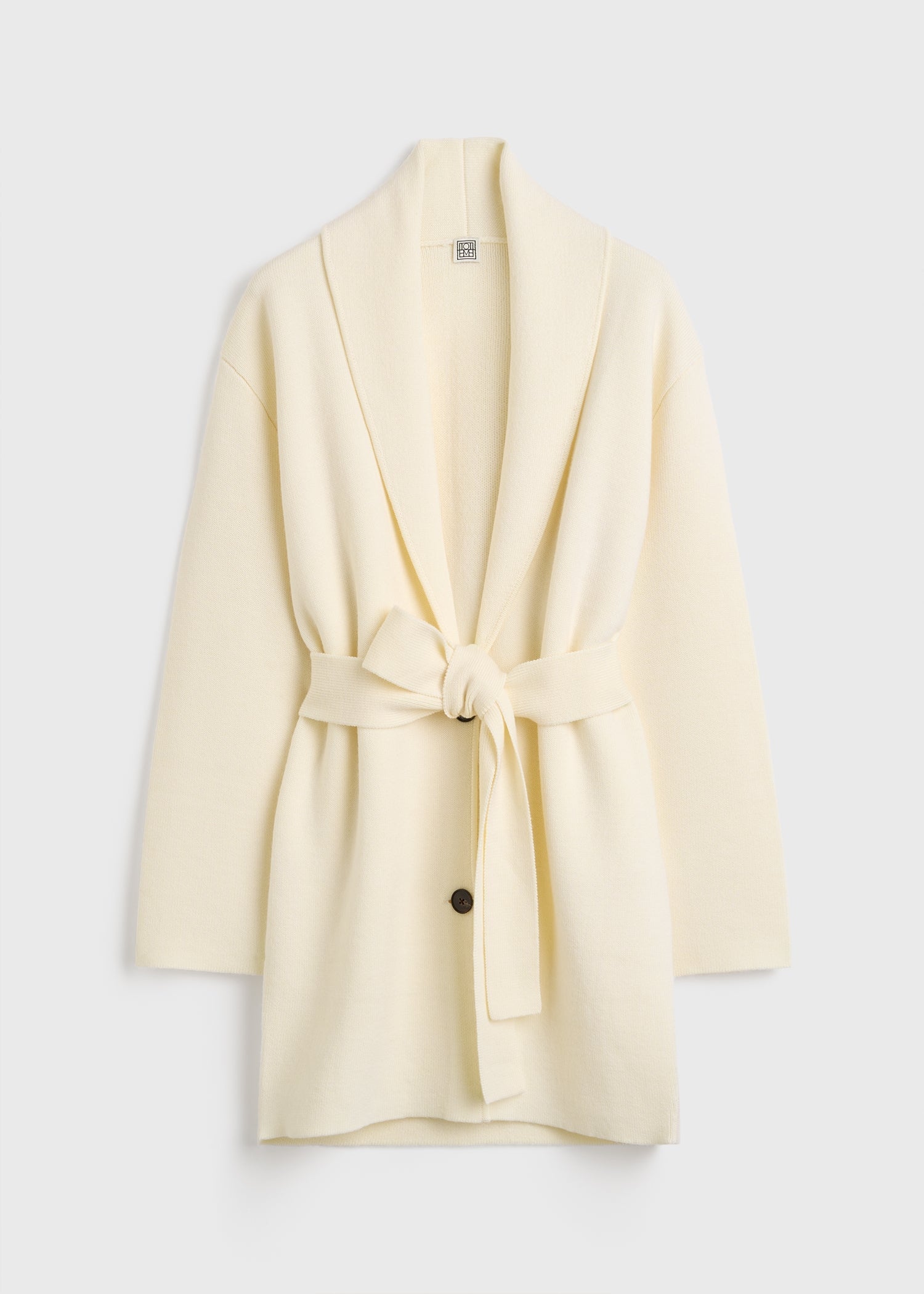 Shawl-lapel robe ecru