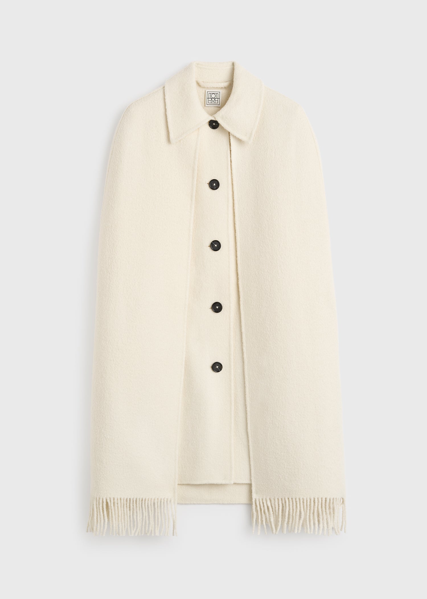 Fringe cape coat winter white petite