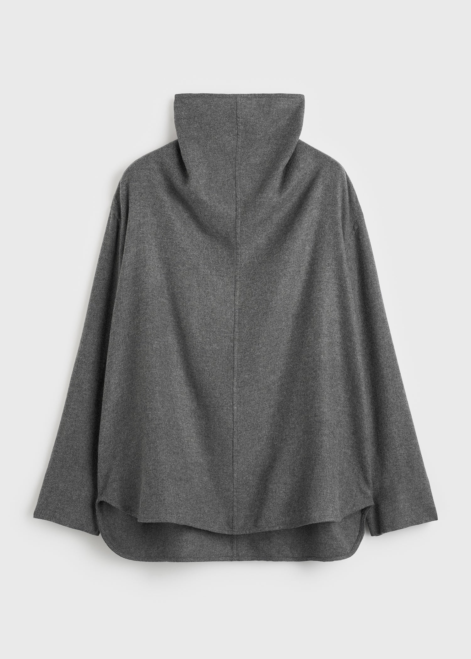 Funnel-neck flannel top grey petite