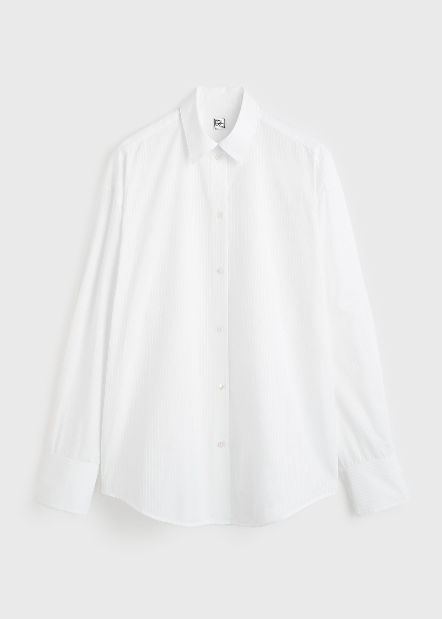 Oversized striped shirt white petite