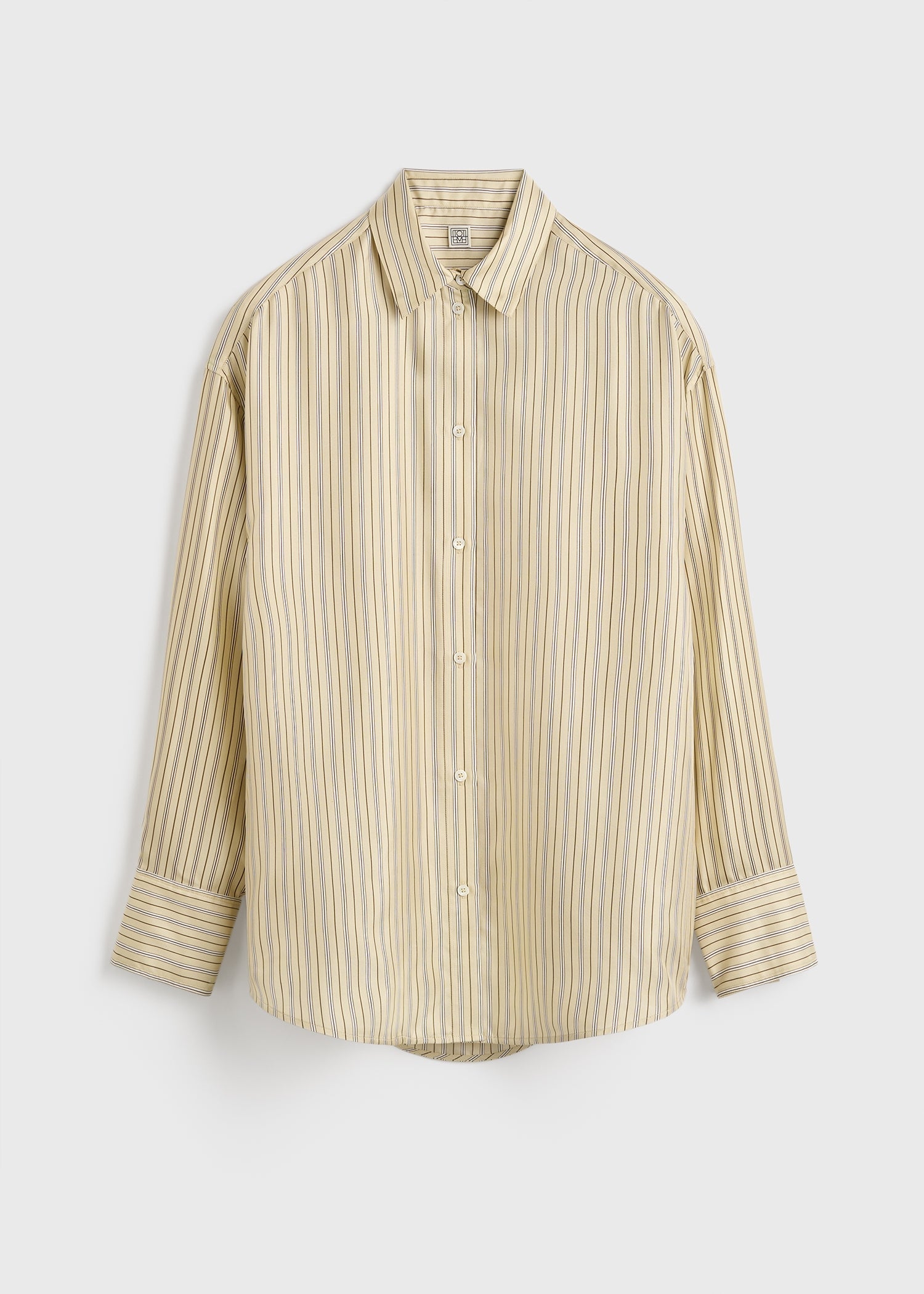 Oversized striped shirt beige/brown petite