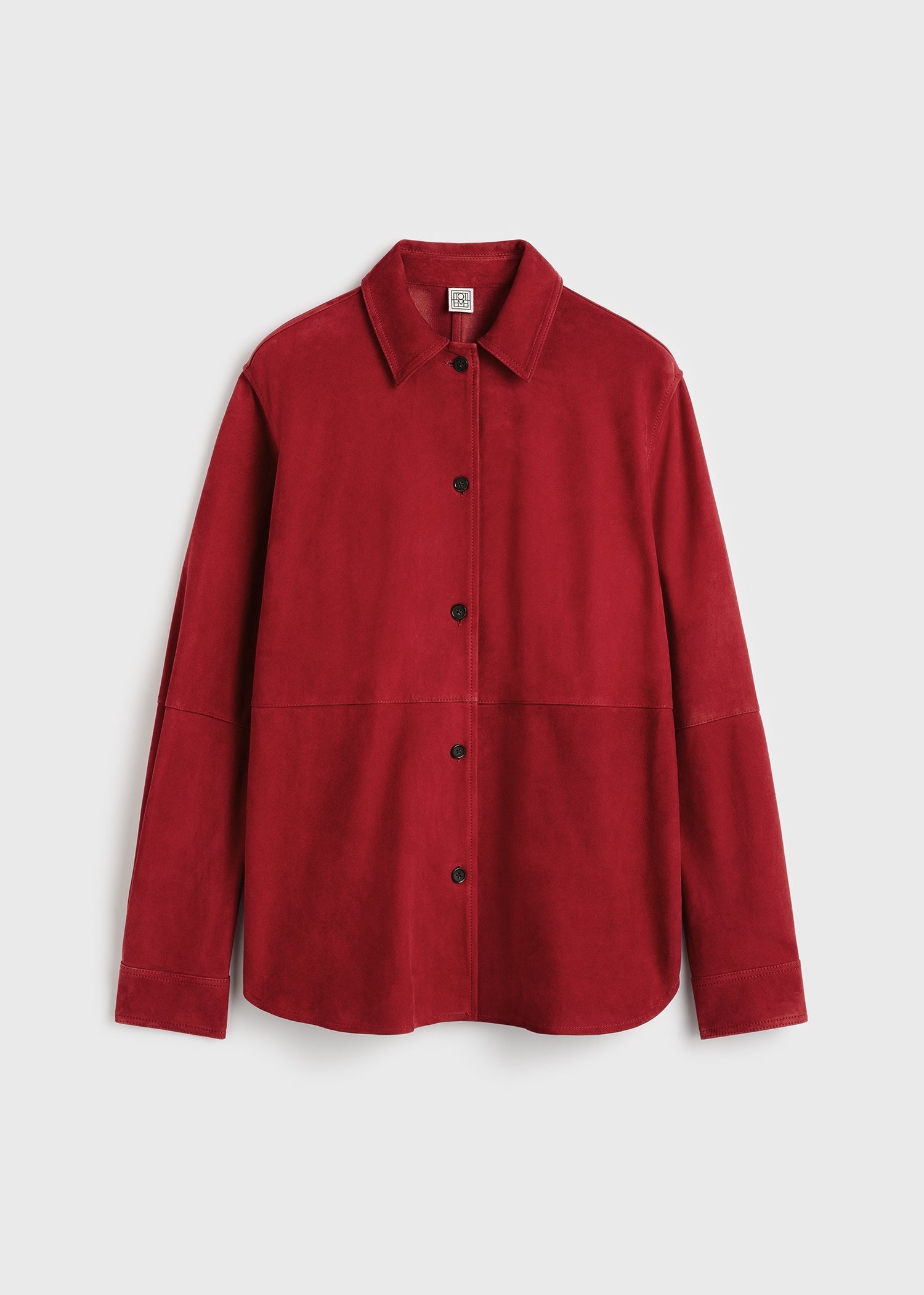 Soft suede overshirt poppy