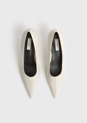 Sharp nappa wedge pumps white