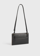 Belted leather crossbody black