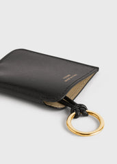 Leather keyring black