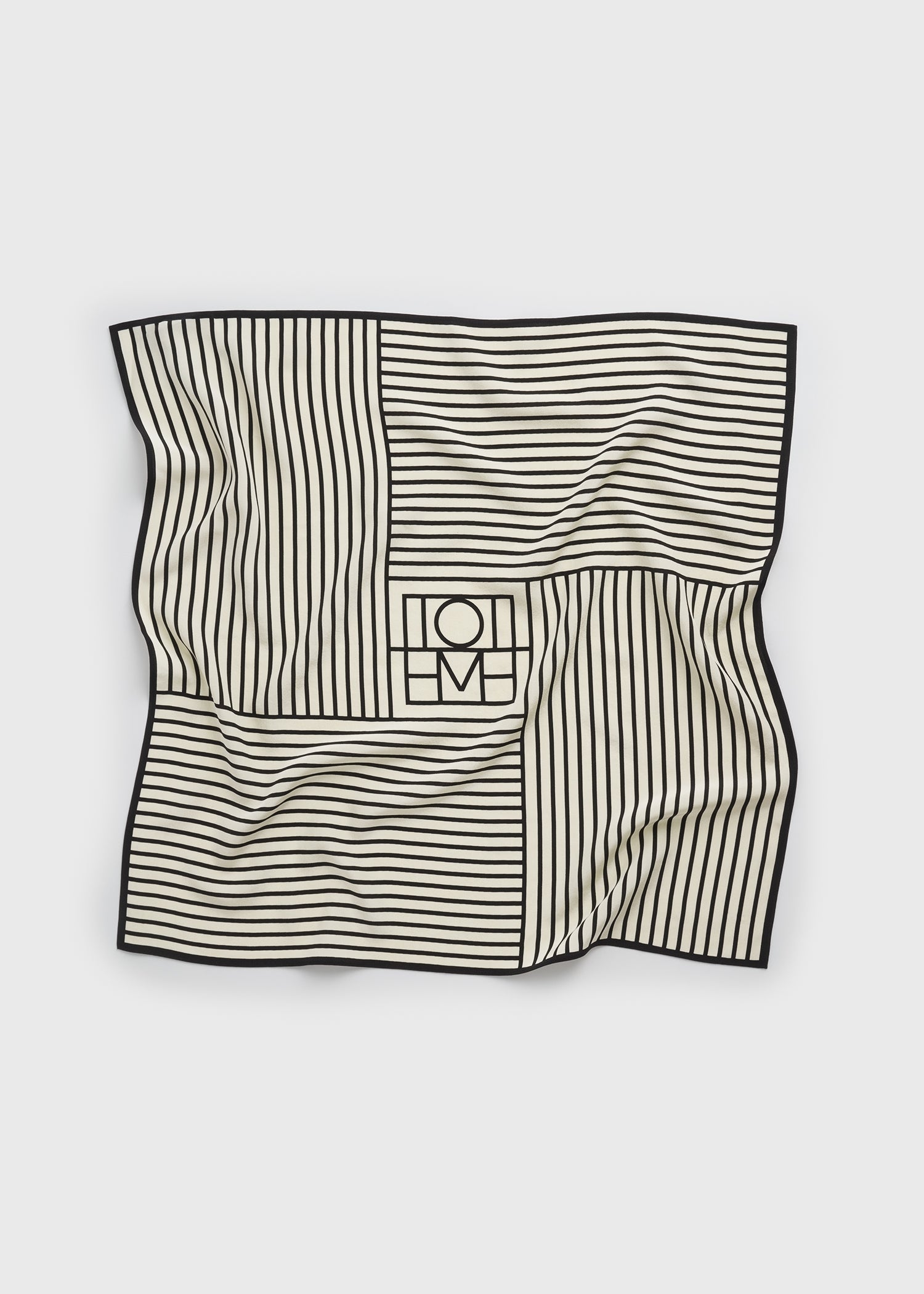 Beijing stripe silk scarf cream