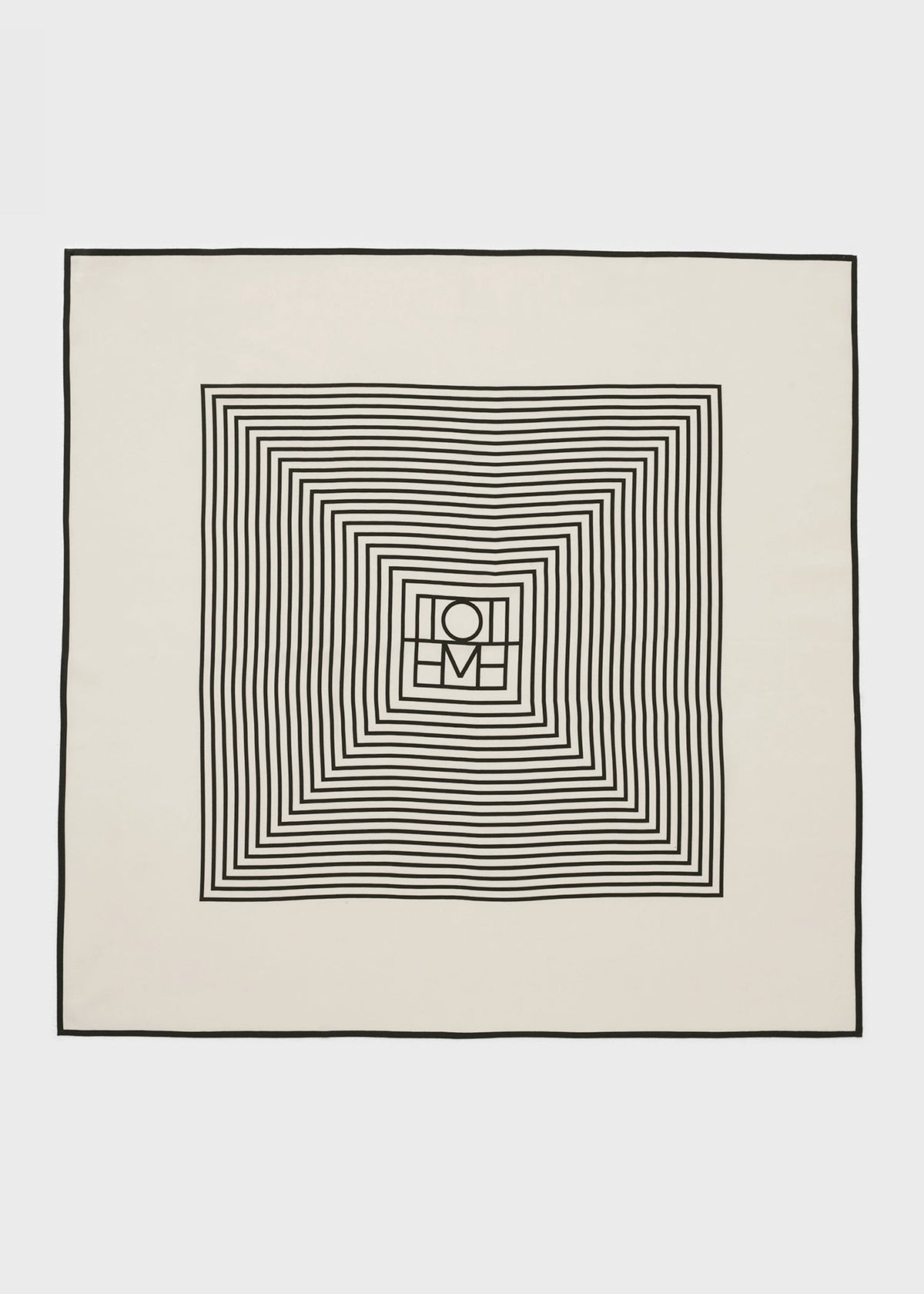 Centered monogram silk scarf crème