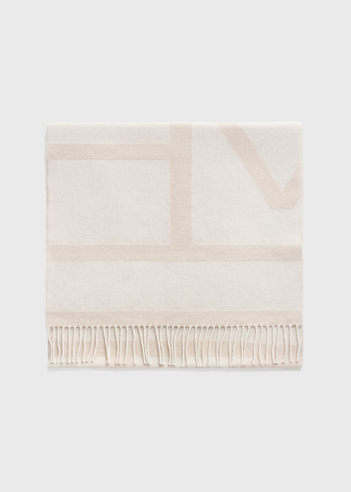 Monogram jacquard wool scarf bone